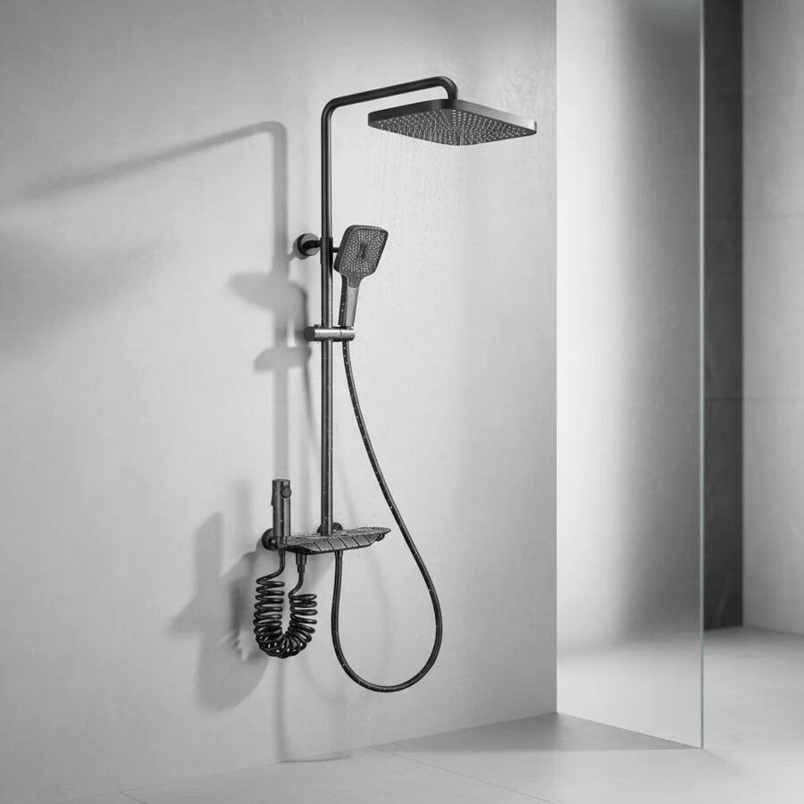 Barral De Ducha Con Botonera Gris Espacial Xh1 Enzo