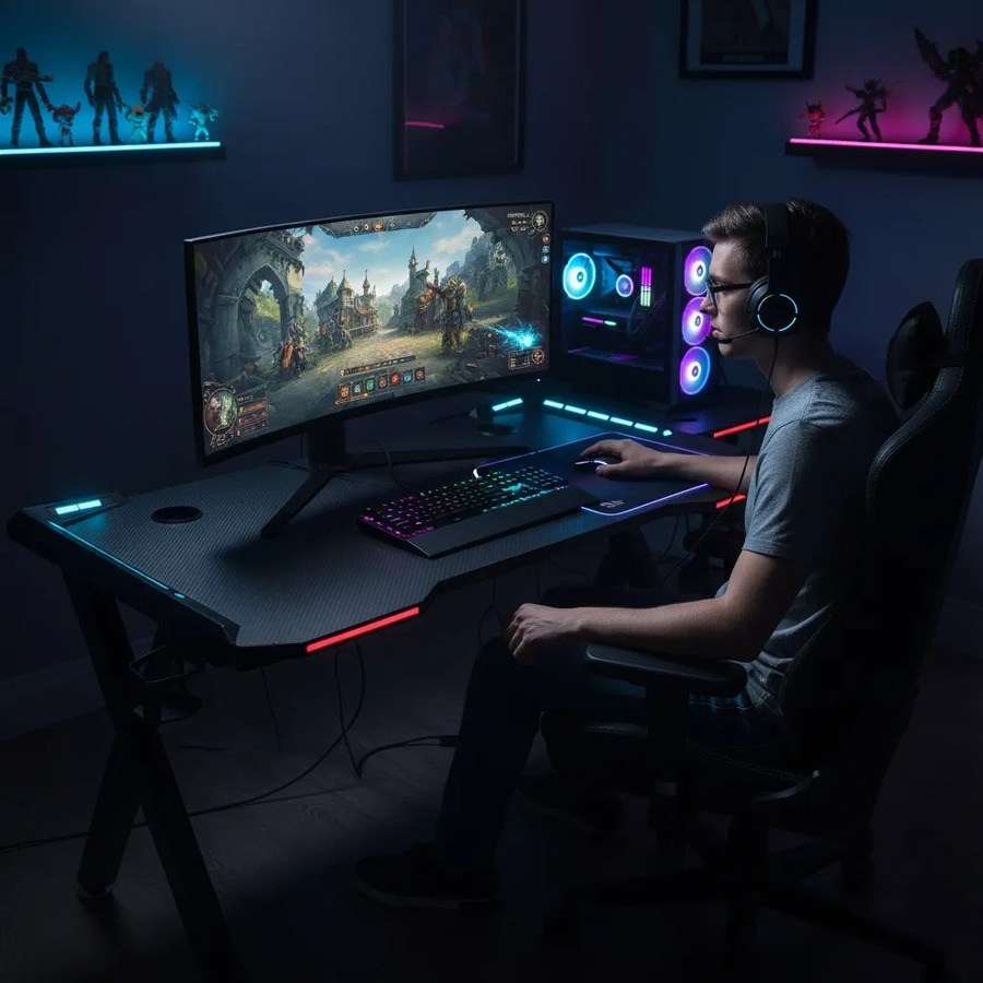 Escritorio Gamer Con Iluminacion Rgb - Imagen 7