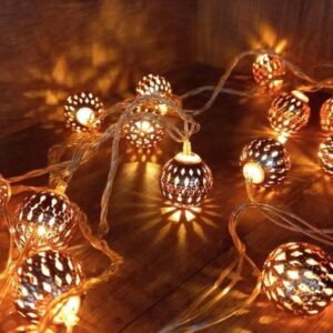 Tira Con Esferas Caladas Luz Calida