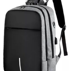 Mochila Gris/negra Manija Aluminio Antirrobo C/ Usb Var571