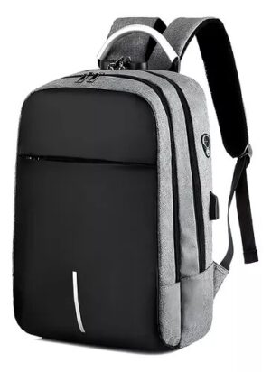 Mochila Gris/negra Manija Aluminio Antirrobo C/ Usb Var571
