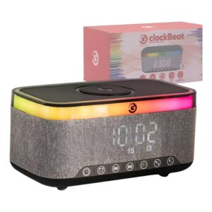 Parlante Reloj Despertador Cargador Qirgb Goldtech Clockbeat