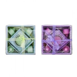 Candelabro Con Velas Colores X4 Ej1621