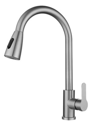 Grifo De Cocina Para Mesada Monocomando Metal Mate Extensibl