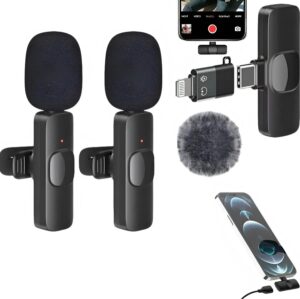 2 Mic Inalámb Solaperos Para Celular Tipo-c + Light Var1024