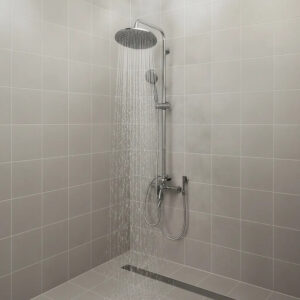 Barral De Ducha Completo Acero Inox Con Monocomando Tns049