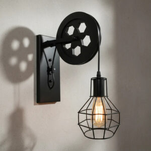 Aplique De Pared Vintage Negro Mate