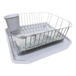 Escurridor De Platos Blanco C/bandeja 38x36x14