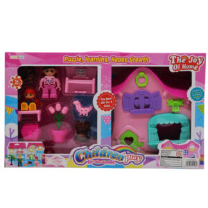 Casita Con Munecos Y Muebles En Caja 8069a