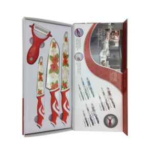 Cuchillo X 3 Revestimiento Ceramica Con Pelapapas Jin Da