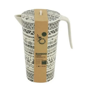 Jarra De Fibra De Bambu Con Tapa