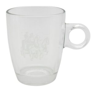 Taza De Vidrio Esmerilada X 6 Diseno Carruajes