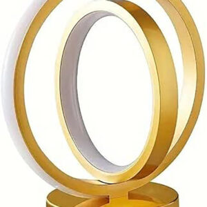 Lampara De Mesa Moderna Kw7181 Metal Y Led Circulo 15 X 24