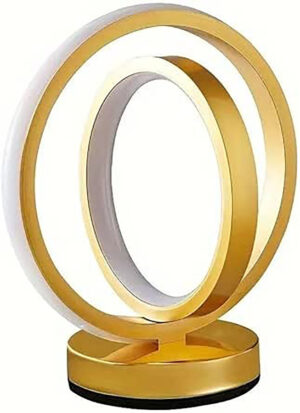 Lampara De Mesa Moderna Kw7181 Metal Y Led Circulo 15 X 24