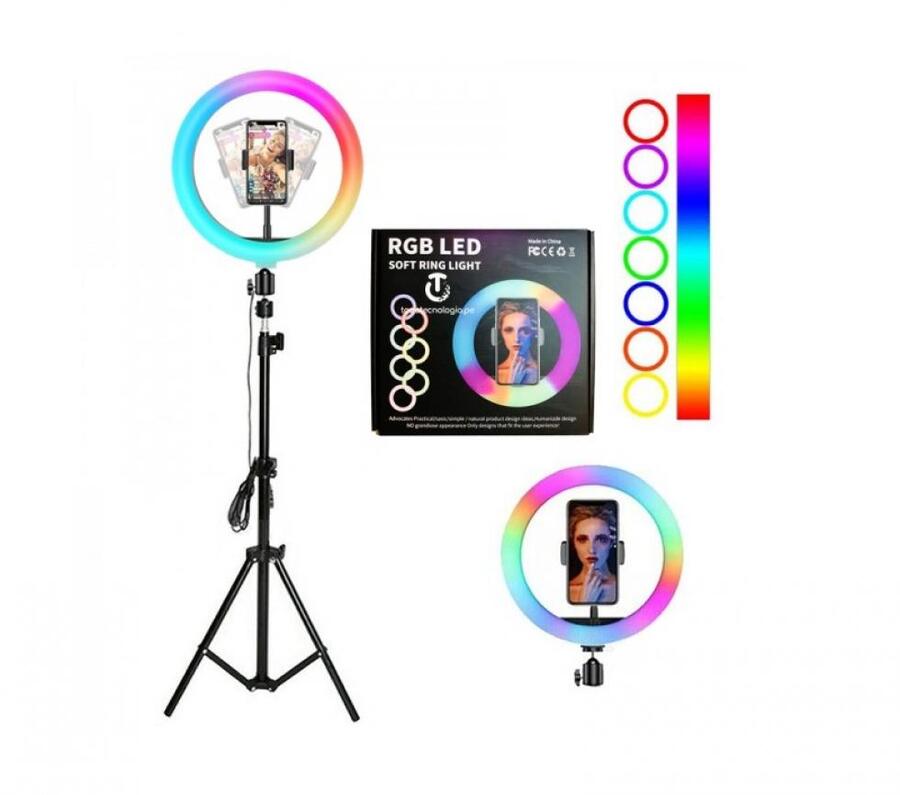 Aro De Luz Rgb 32 Cms Con Tripode 1.7 Mts