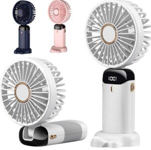 Mini Ventilador Con Soporte X5 Recargable Display