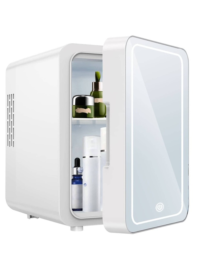 Heladerita SKINCARE con espejo y led Funcion frio calor
