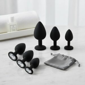 Set Kit 3 Plug Anal Siliconados Gema Transparente xxx070