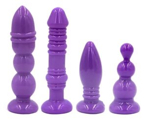 Set Kit 4 Plug Anal Y Vaginal Distintos Tamaños Con Boxxx079