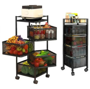 Carro organizador 4 estantes con ruedas metalico