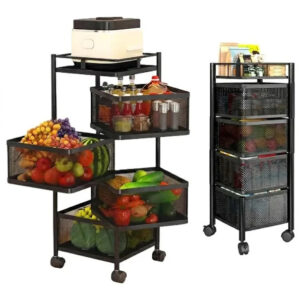 Carro organizador 4 estantes con ruedas metalico
