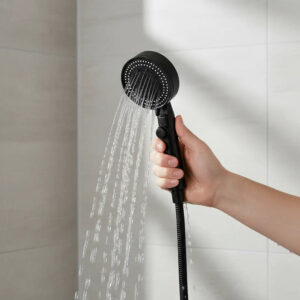 Duchero Telefono Negro Mate