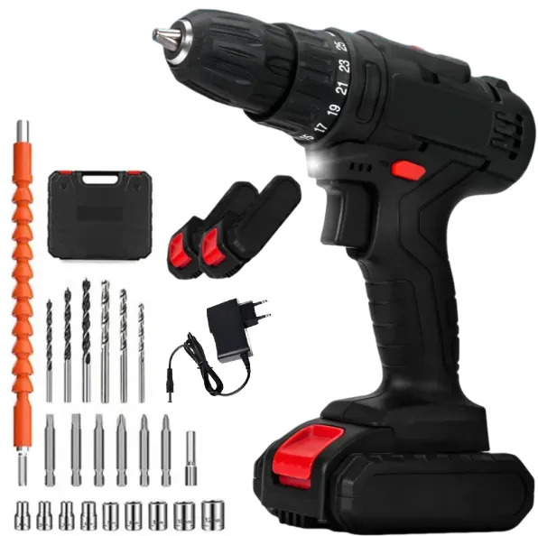 Taladro Inalambrico Con 2 Baterias 21v