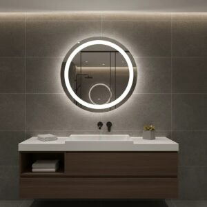 Espejo redondo de baño con luz led 60 cms touch