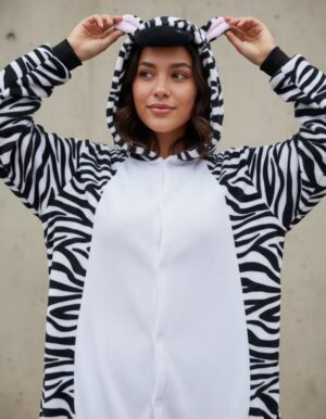 Pijama Adulto Unicornio/ Zebra Talle S 145-155
