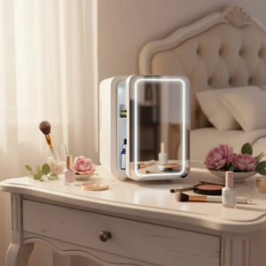 Heladerita SKINCARE con espejo y led Funcion frio calor
