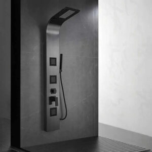 Panel De Ducha Con Hidromasaje Negro Obb261-07