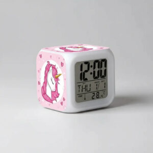 Reloj Despertador Unicornio Cambia De Color