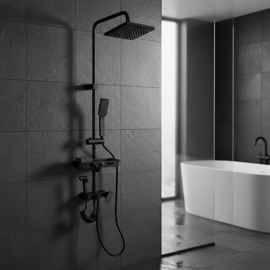 Barra Columna Ducha Deluxe Cuadrada Completa - Imagen 4