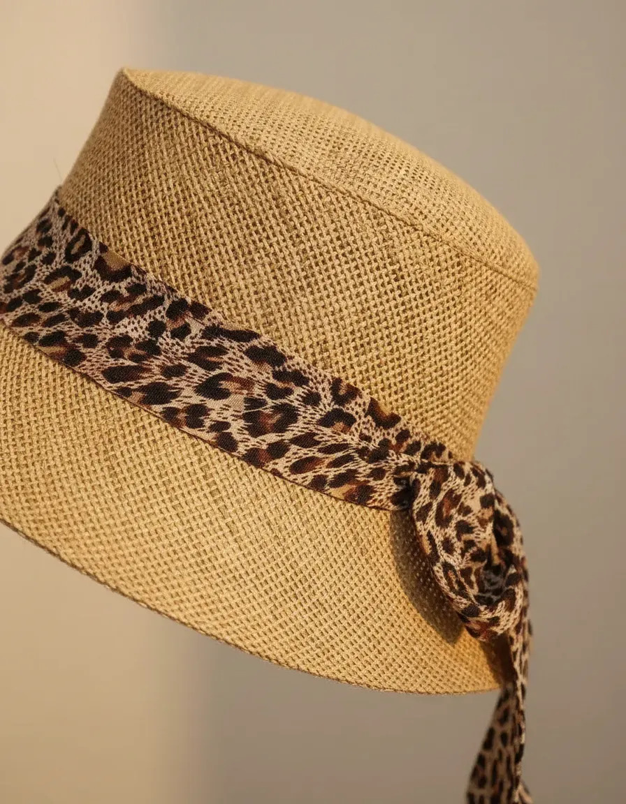 Sombrero Dama Ala Angosta Cinta Animal Print 5744 - Imagen 2