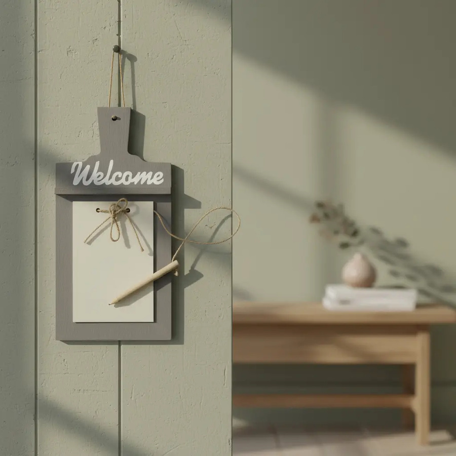 Anotador En Madera Con Libreta Welcome Fd1055 - Imagen 2