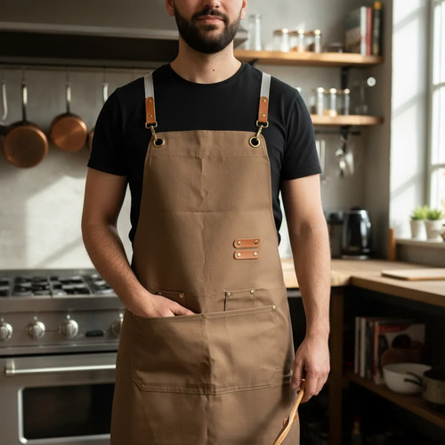 Delantal de tela cocina y trabajo - Imagen 4