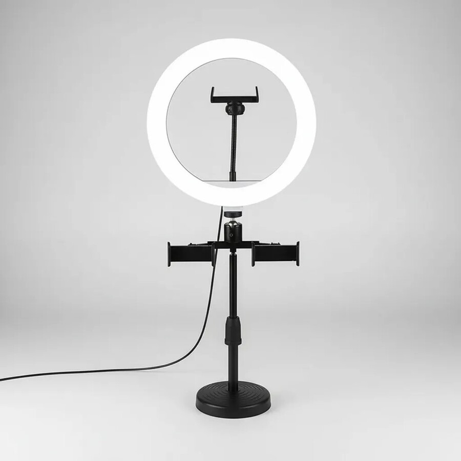 Aro Anillo Luz Led 26cm De Escritorio + Trípode 25cm + 3 Sop