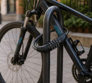 Tranca de seguridad para moto bici con clave