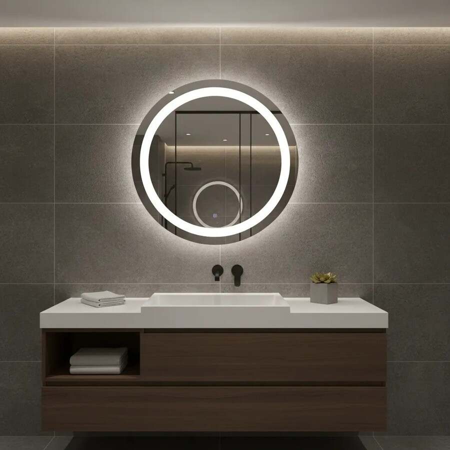 Espejo redondo de baño con luz led 60 cms touch - Imagen 2