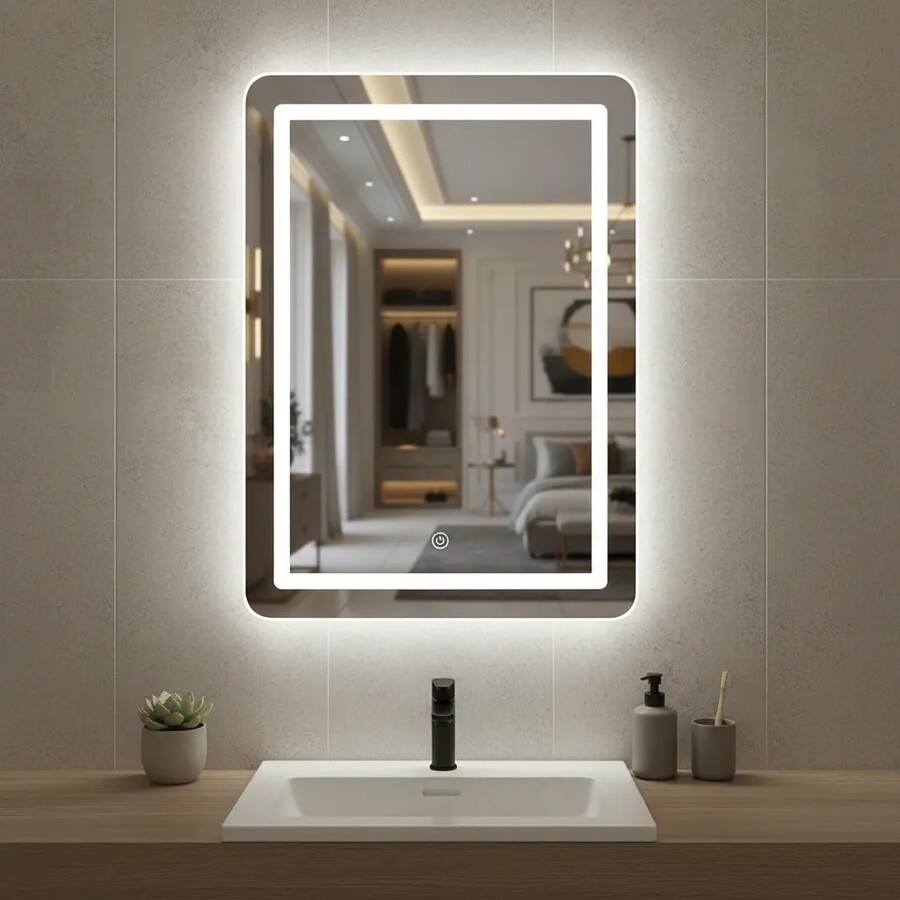 Espejo de baño con luz led 50 X 40 cms