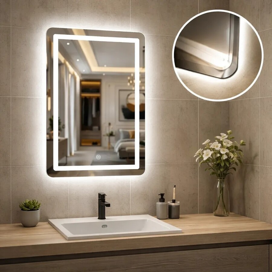 Espejo de baño con luz led 50 x 70 cms - Imagen 2
