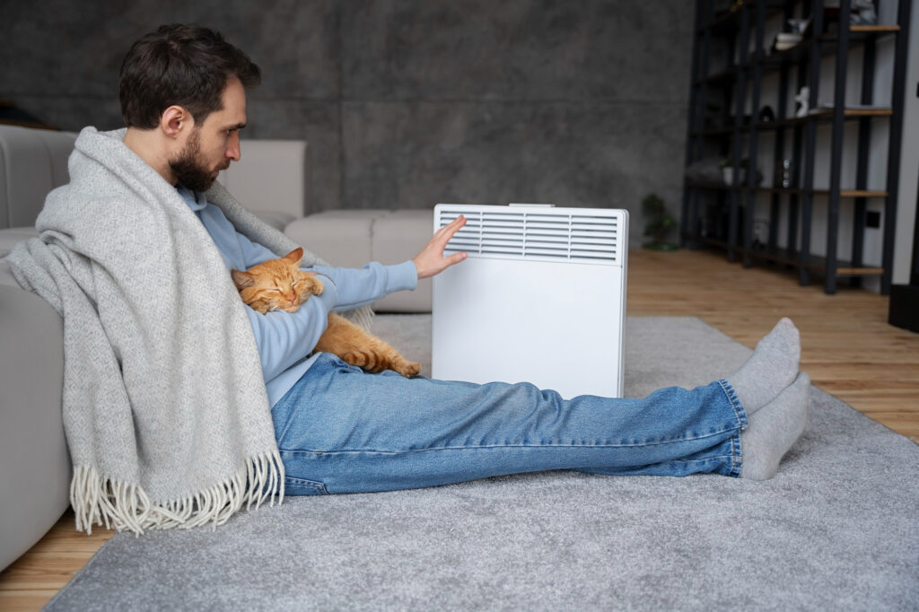 convector eléctrico utilizado como estufa