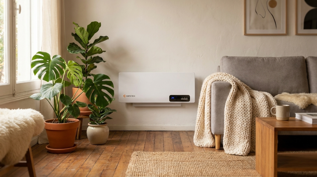 convector colocado en el salón