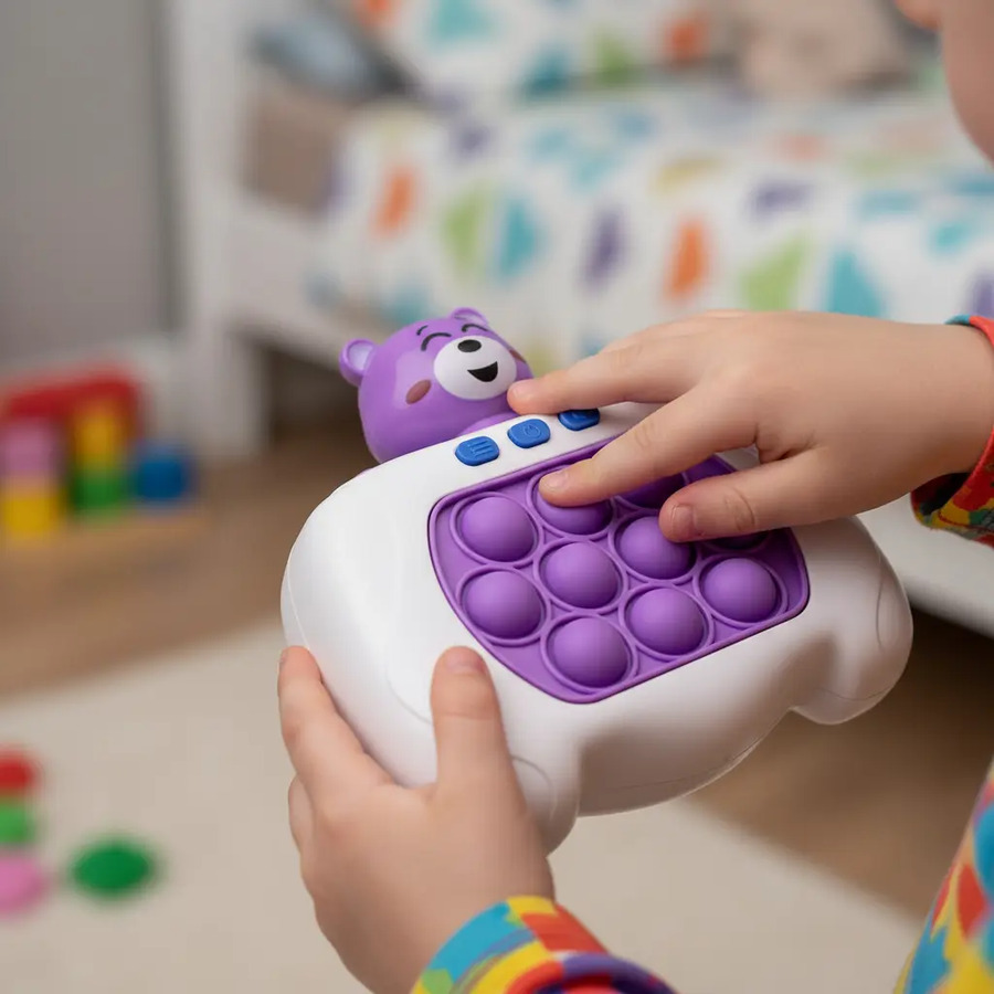 Consola Pop It Luz Y Sonido Oso Violeta - Imagen 2