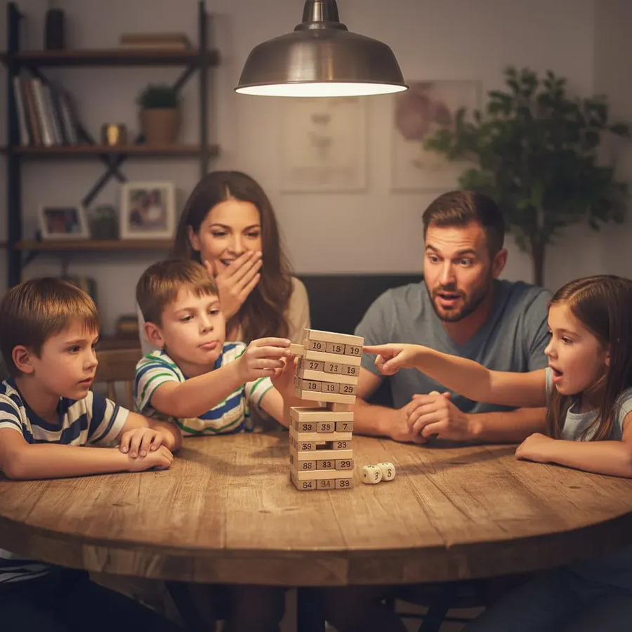 Juego Jenga En Madera Con Dados - Imagen 2