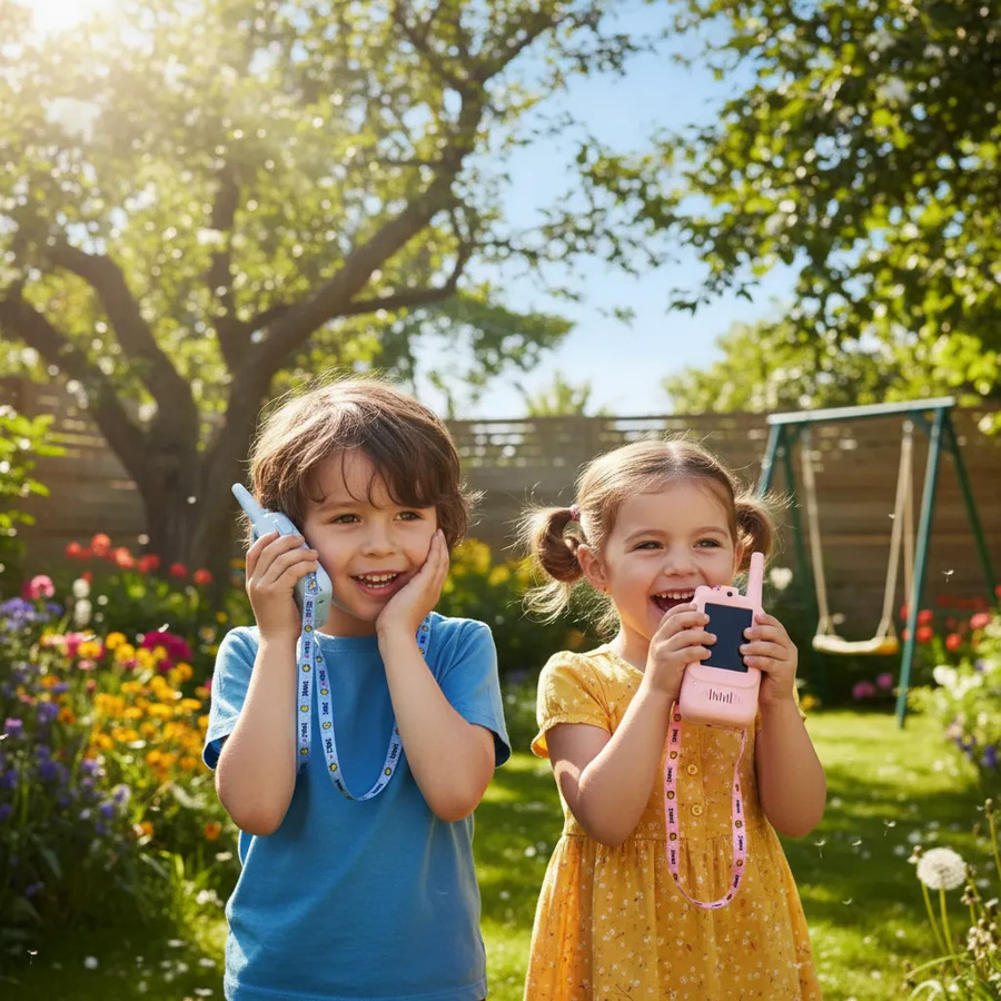 Walkie Talkie infantil x 2 con camara Rosa Azul - Imagen 2