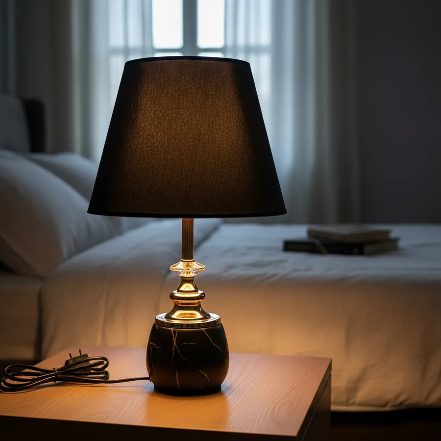 Lámpara de mesa para iluminar un dormitorio