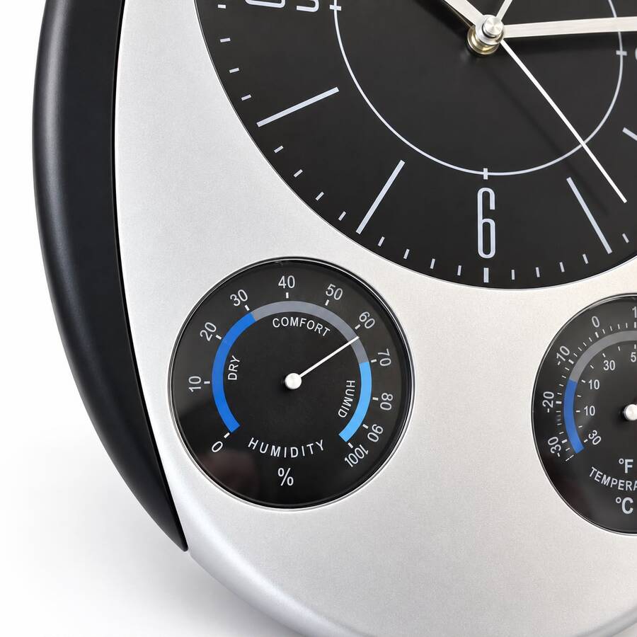 Reloj de pared ovalado con termometro e higrometro 8949 - Imagen 2
